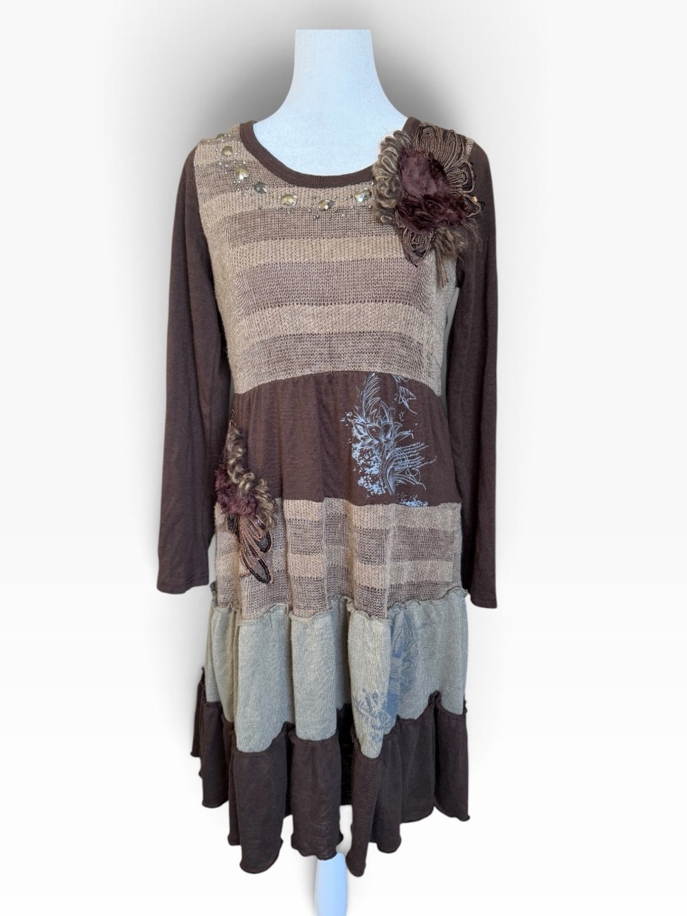 Pretty Angel Boho Patchwork Dress Size S